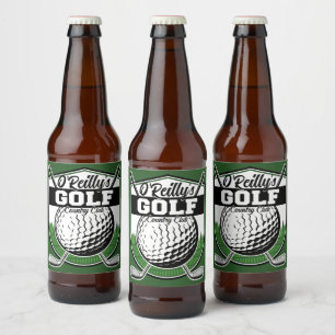 Personalised Golfer Player Pro Golf Country Club Beer Bottle Label