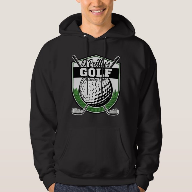 Personalised Golfer Player Pro Golf Country Club  Hoodie (Front)