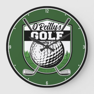 Personalised Golfer Player Pro Golf Country Club Large Clock