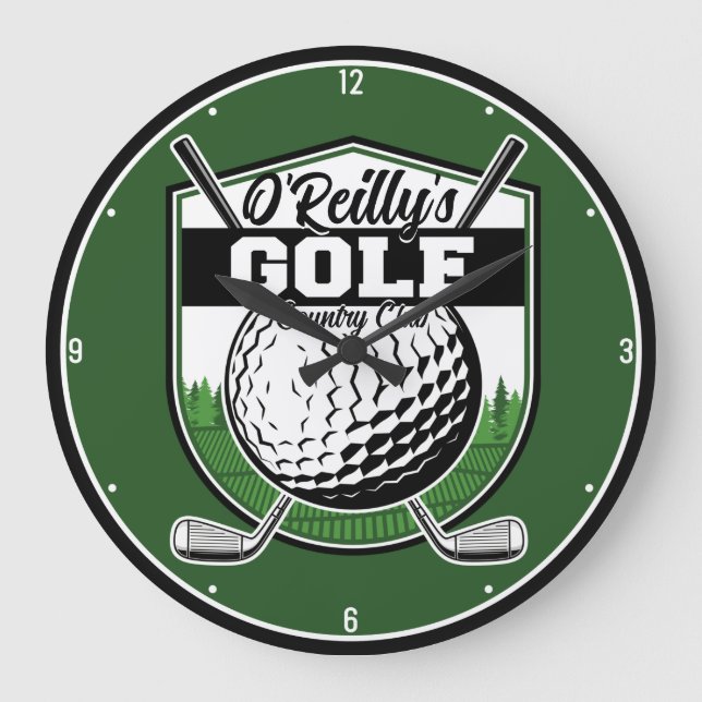 Personalised Golfer Player Pro Golf Country Club Large Clock (Front)
