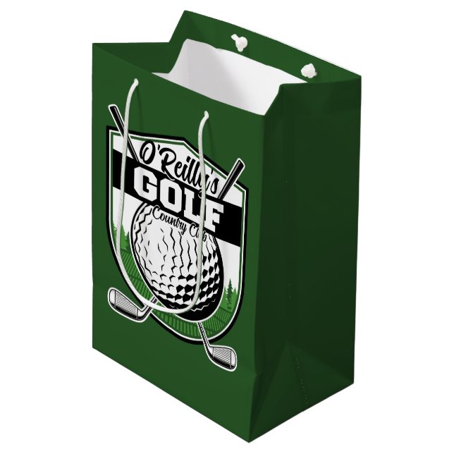 Personalised Golfer Player Pro Golf Country Club  Medium Gift Bag (Front Angled)