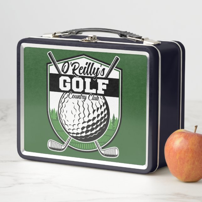 Personalised Golfer Player Pro Golf Country Club  Metal Lunch Box (In Situ)