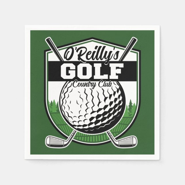 Personalised Golfer Player Pro Golf Country Club  Napkin (Front)