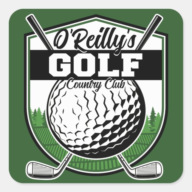 Personalised Golfer Player Pro Golf Country Club  Square Sticker (Front)