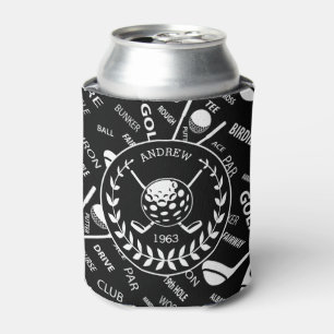 Personalised golfer stylish golf logo can cooler