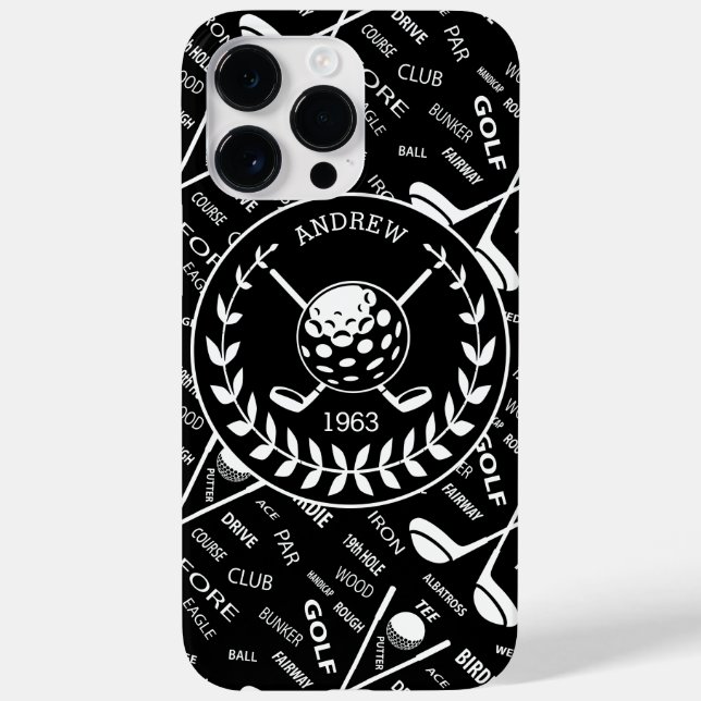 Personalised golfer stylish golf logo Case-Mate iPhone case (Back)