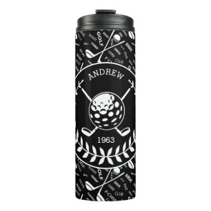 Personalised golfer stylish golf logo thermal tumbler