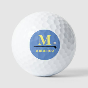 Personalised Golfer's Monogram cornflower-blue Golf Balls
