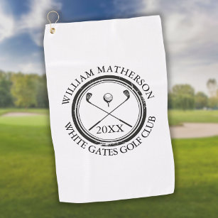 Personalised Golfer's Name Club Name And Date Golf Towel