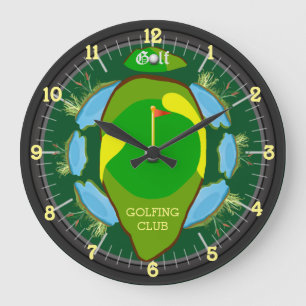 Personalised Golfing Club Large Clock