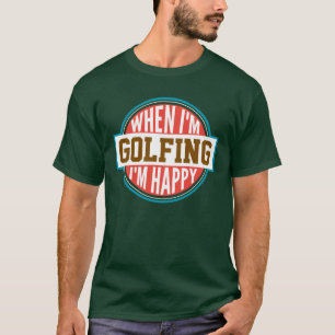 Personalised Golfing Lover White Text Red Circle T-Shirt