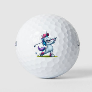 Personalised Golfing Unicorn Girl Golf Ball