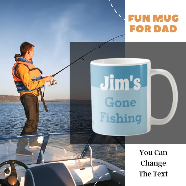 Personalised Gone Fishing | Name Coffee Mug (Creator Uploaded)
