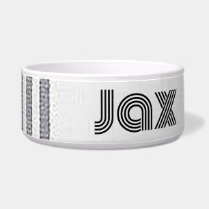 Personalised Good Looking Grey Stripe Dog Bowl
