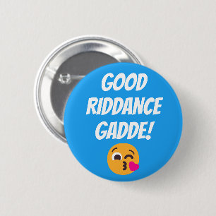 Personalised Good Riddance Gadde Kissy Face Emoji 6 Cm Round Badge