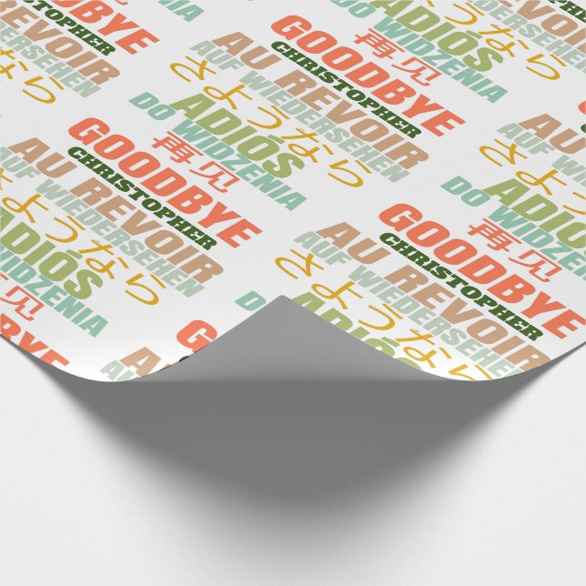 Personalised Goodbye Leaving Wrapping Paper (Corner)