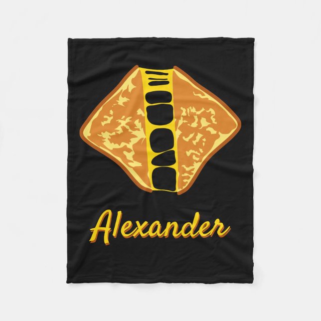 Personalised Gooey Grilled Cheese Sandwich Fleece Blanket (Front)