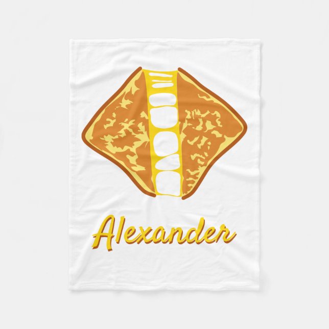 Personalised Gooey Grilled Cheese Sandwich Fleece Blanket (Front)
