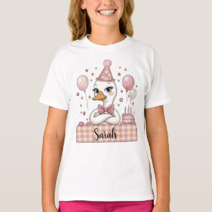 Personalised Goose Birthday Shirt Pink Birthday