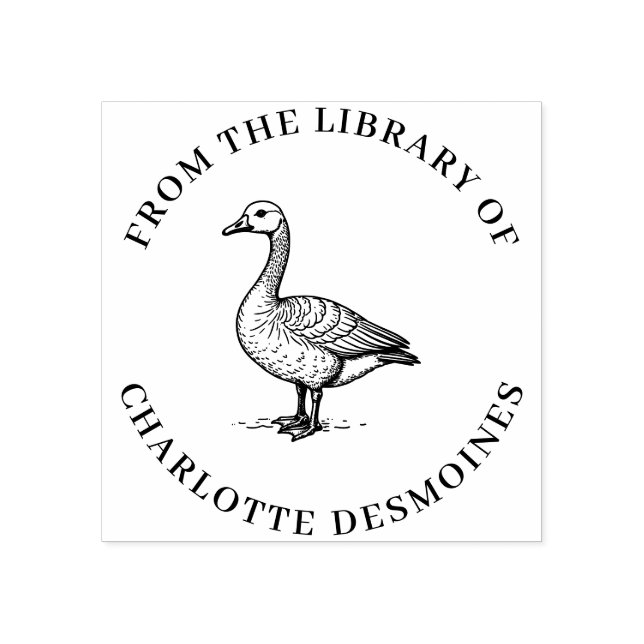 Personalised Goose Book Stamp Custom Ex Libris (Imprint)