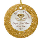 Personalised Gorgeous Golden Anniversary Ornament