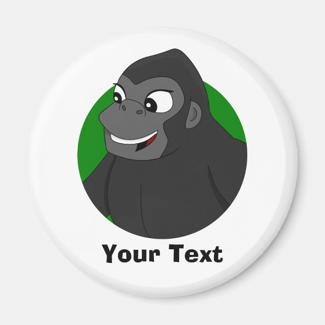 Personalised Gorilla Cartoon T-Shirt Magnet (Front)
