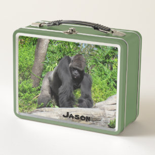 Personalised Gorilla  Metal Lunch Box