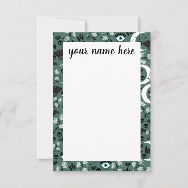 Personalised Goth Moths Notecards (Front)