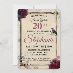 Personalised Gothic Birthday Party Invitation