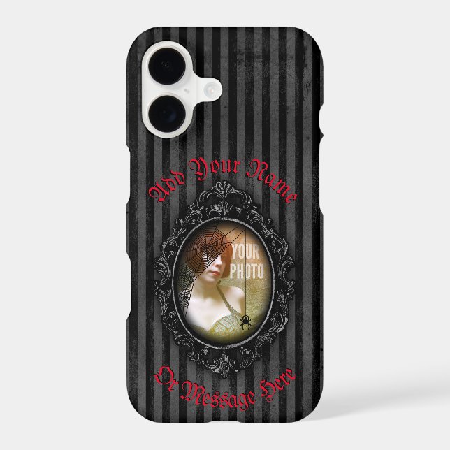 Personalised Gothic Frame With Spider iPhone Case (Back)