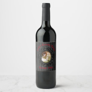 Personalised Gothic Frame With Spider Wine Label