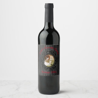 Personalised Gothic Frame With Spider Wine Label