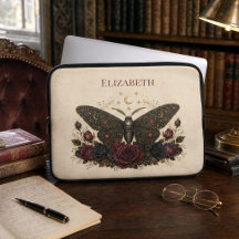 Personalised Gothic Moth Roses Vintage Ivory