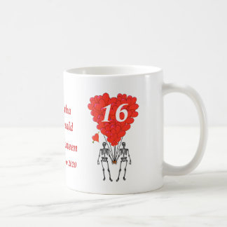 Personalised gothic skeleton Sweet Sixteen Coffee Mug