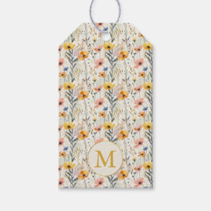 Personalised Gouache Meadow Flowers Pattern Gift Tags