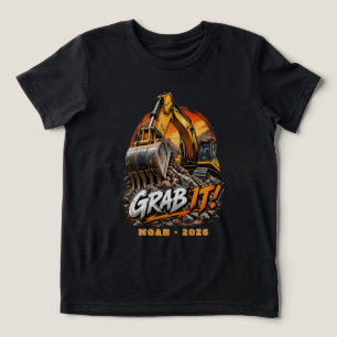 Personalised Grab It Heavy Excavator Tri-Blend Shirt