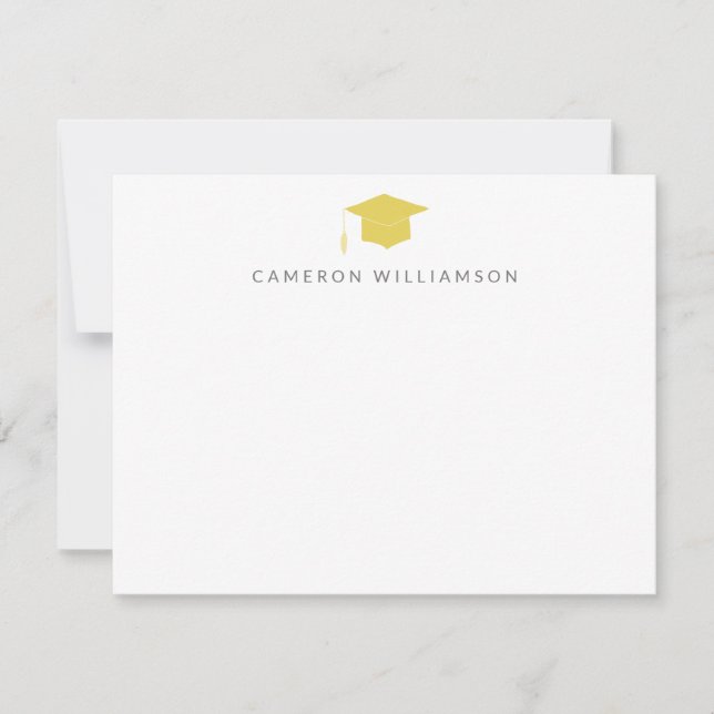 Personalised Grad Graduation Cap Graduate Name Thank You Card (Front)