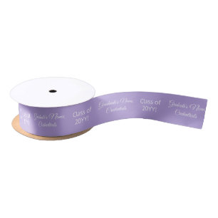 Personalised Grad Name Degree Class Pastel Purple Satin Ribbon