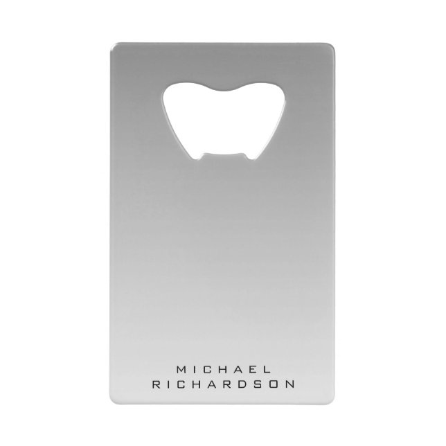 Personalised Gradient Grey Credit Card Bottle  (Front)