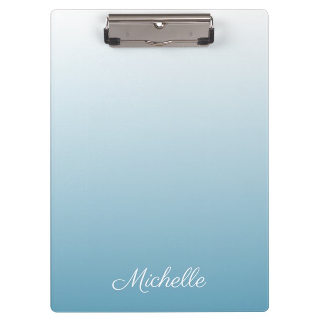 Personalised gradient ombre angel blue clipboard (Front)