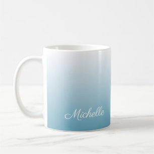 Personalised gradient ombre angel blue coffee mug