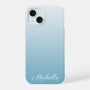 Personalised gradient ombre angel blue iPhone 15 case