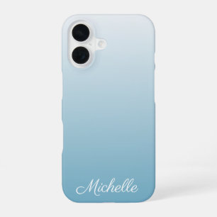 Personalised gradient ombre angel blue iPhone 16 case