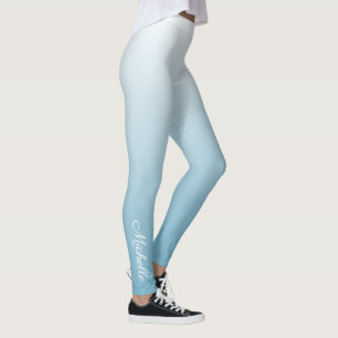 Personalised gradient ombre angel blue leggings