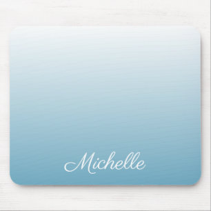 Personalised gradient ombre angel blue mouse mat