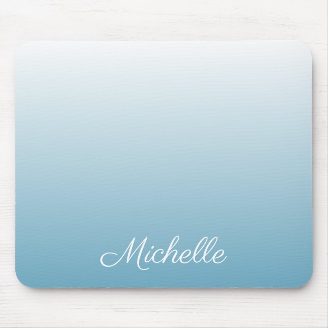 Personalised gradient ombre angel blue mouse mat (Front)