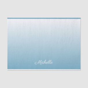 Personalised gradient ombre angel blue tissue paper