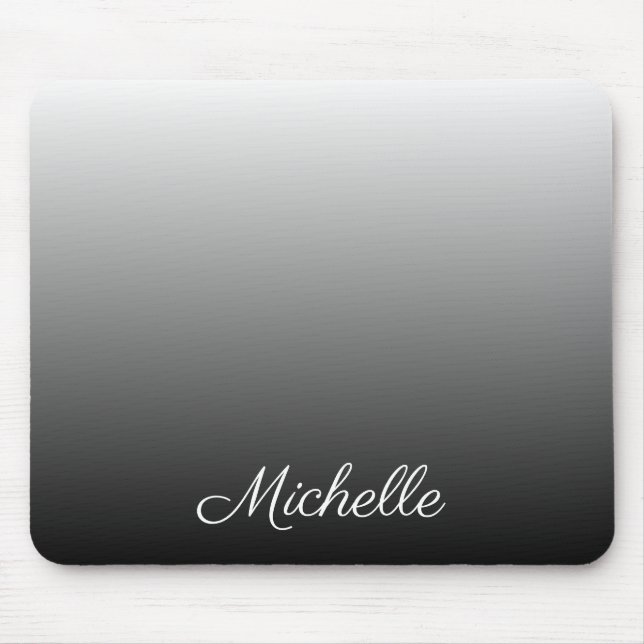 Personalised gradient ombre black shades of grey mouse mat (Front)