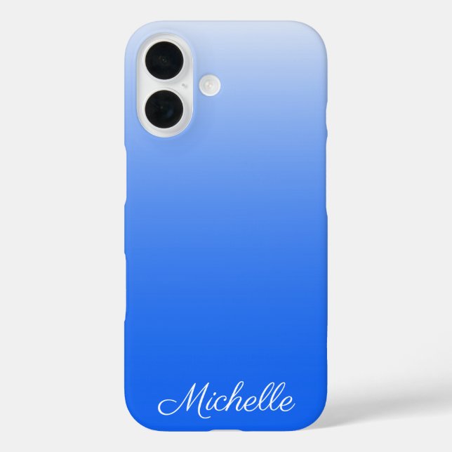 Personalised gradient ombre electric blue Case-Mate iPhone case (Back)