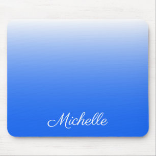 Personalised gradient ombre electric blue mouse mat